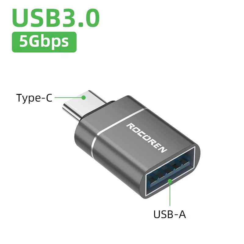 USB Type C OTG Adapter USB C Male to USB 3.0 Female Cable Converters for Macbook Samsung S22 S20 Xiaomi 5Gbps Type-C OTG