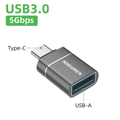 USB Type C OTG Adapter USB C Male to USB 3.0 Female Cable Converters for Macbook Samsung S22 S20 Xiaomi 5Gbps Type-C OTG