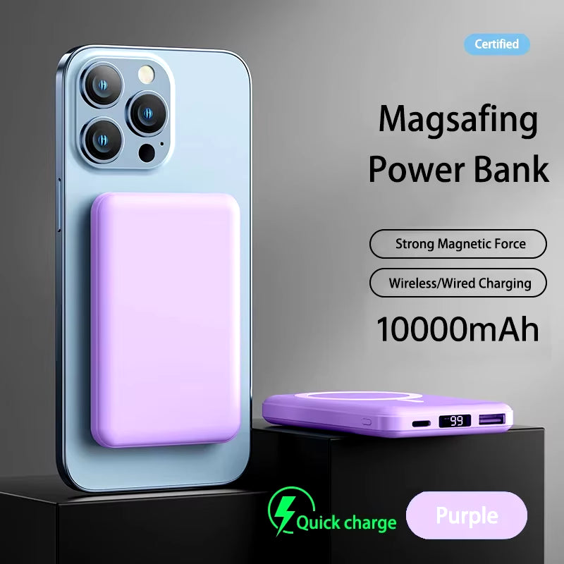Portable 10000Mah Power Bank Magnetic Wireless Fast Charger 5000Mah USB C Mobile External Battery for Iphone 15 Xiaomi Samsung
