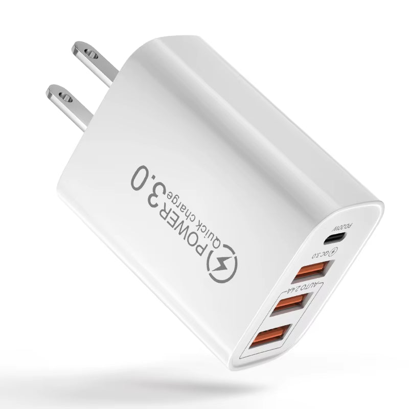 48W USB Charger QC 3.0 Type C PD Fast Charge for Iphone 12 13 Max Samsung S21 Huawei Xiaomi Mobile Phone EU/US Plug Wall Charger