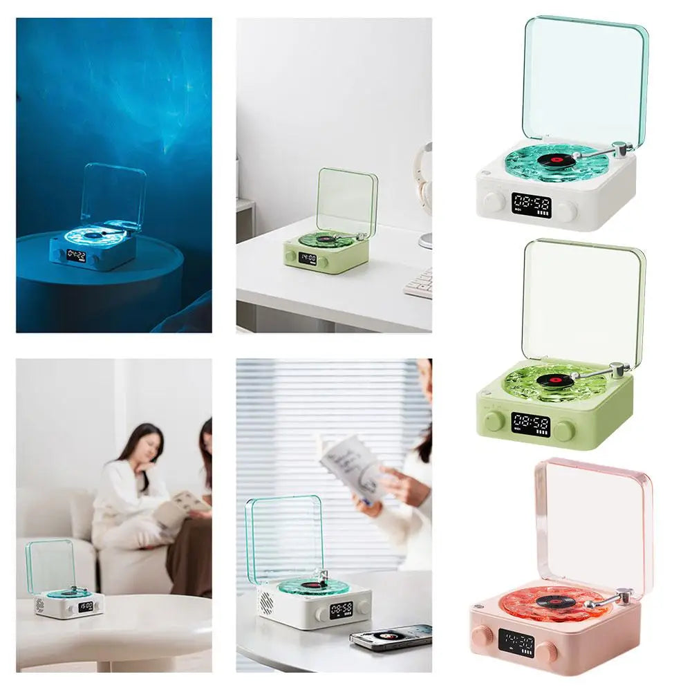 Vinyl Record Player Wireless Retro Sleep Aid Speakers Music Center White Noise W Bluetooth Light Sound Speaker Surroun M9H9