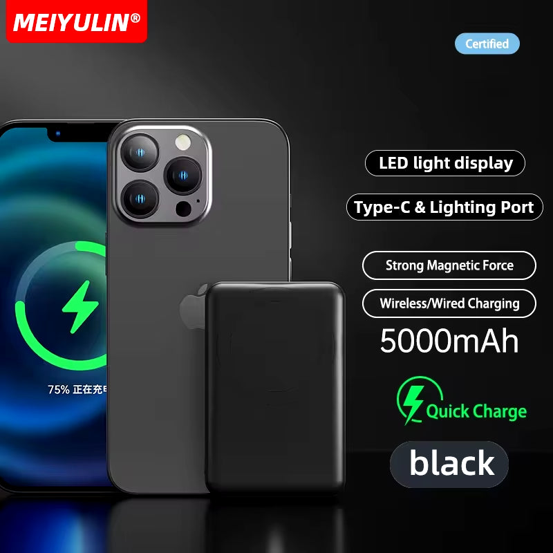 Portable 10000Mah Power Bank Magnetic Wireless Fast Charger 5000Mah USB C Mobile External Battery for Iphone 15 Xiaomi Samsung